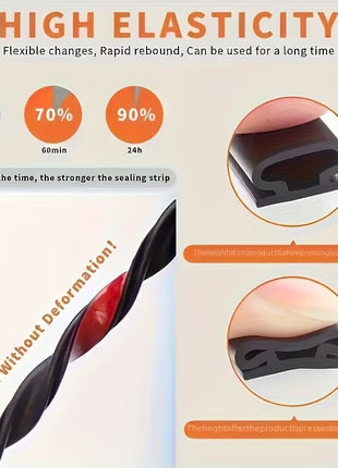 Premium Self-Adhesive Rubber Door Sealing Strip - Soundproof, Windproof, Dustproof