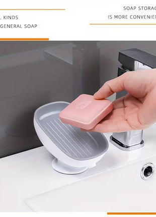 Soap Box Household Soap Box Wall-mounted Draining Without Water Suction Cup Bathroom Bathroom Simple Style Creative New Style