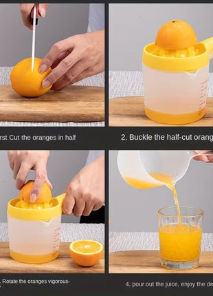 Creative Manual Lemon Juicer Handheld Squeezer with Scale Plastic Fruit Press