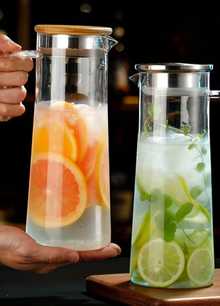 Transparent PC Plastic Pitcher Jug for Cold Water, Juice, & Iced Tea