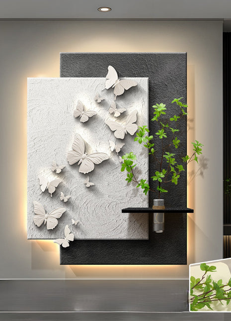 Modern minimalist entryway decorative painting with hydroponic PLANT 50x70 cm Chasing Dreams Butterfly Dance