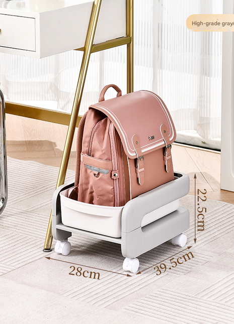 School Bag Storage Rack Movable Bedroom Desk Layered Trolley Book Storage Rack Home School Bag Artifact