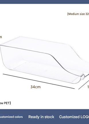 Kitchen Storage Box Transparent Beverage Rack Large Can Automatic Roll-down Refrigerator Beer Coke Storage Box