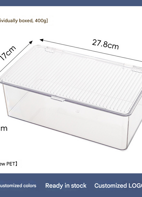 Flip-Top Refrigerator Storage Box Plastic Freezer Storage Kitchen Fruit and Vegetable Box Jewelry Cosmetics Stationery Organizer Box