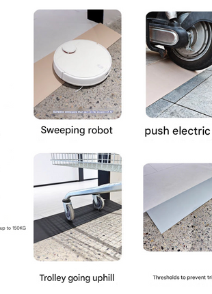 Soft PVC Self-Adhesive Threshold Ramp Pad for Robot Vacuums & Mobility