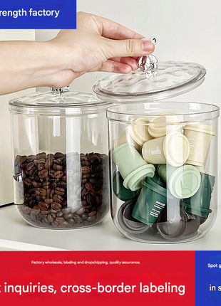 ins food grade sealed jar household refrigerator lemon jar with lid capsule coffee storage box snack storage jar