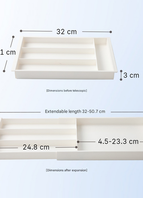 Drawer Storage Box Home Kitchen Retractable Tableware Chopsticks Spoon Divider Box Compartment Organizing Box Wholesale