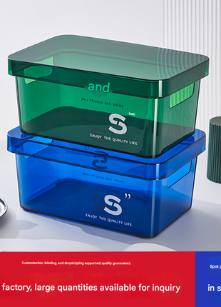 Desktop Storage box acrylic sundries snack cosmetics storage basket with lid plastic transparent storage box storage box