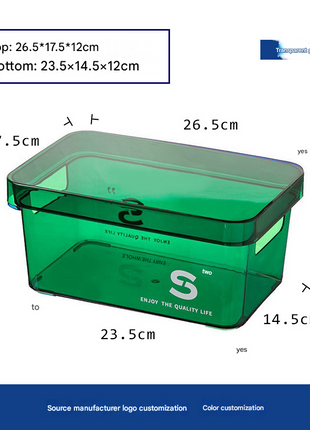Desktop Storage box acrylic sundries snack cosmetics storage basket with lid plastic transparent storage box storage box