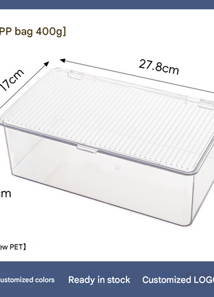 Flip-Top Refrigerator Storage Box Plastic Freezer Storage Kitchen Fruit and Vegetable Box Jewelry Cosmetics Stationery Organizer Box
