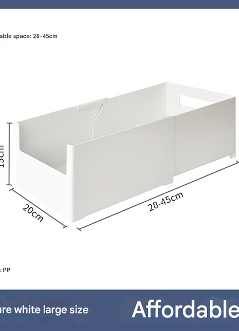 Household Kitchen Cabinet Right Angle Storage Box Retractable Desktop Snack Cosmetic Mask Storage Basket Drawer Storage Box