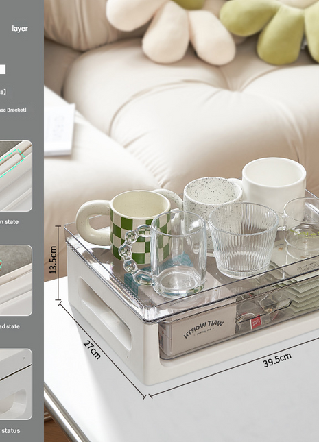 Desktop capsule coffee storage rack office multi-function water cup tea cup snack storage rack tea bag storage box