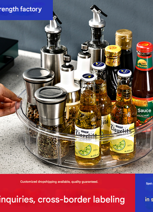 Kitchen rotatable seasoning storage rack seasoning oil sauce vinegar Round Turntable organizing snack storage rack