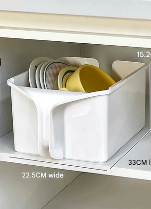 Kitchen High Cabinet Storage Box Top Cabinet with Handle Pull-out Sundries Storage Basket Split-compartment Seasoning Grain Cereals Filing Basket
